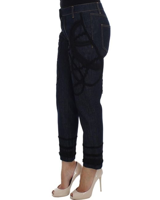 Dolce & Gabbana Black Denim Cotton Capri Torero Jeans