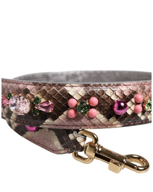Dolce & Gabbana Multicolor Embellished Handbag Shoulder Strap Python Leather Bag