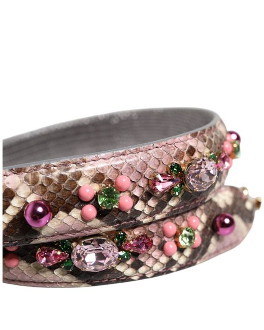 Dolce & Gabbana Multicolor Embellished Handbag Shoulder Strap Python Leather Bag