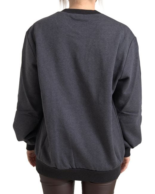 Dolce & Gabbana Gray Oversized Knitwear Sweater Tsh8085