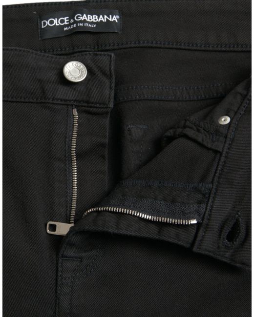Dolce & Gabbana Cotton Stretch Denim Skinny Jeans in Black | Lyst