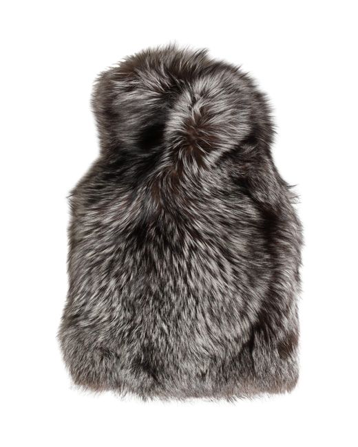 Dolce & Gabbana Gray Faux Fur Whole Head Wrap Capello Hat