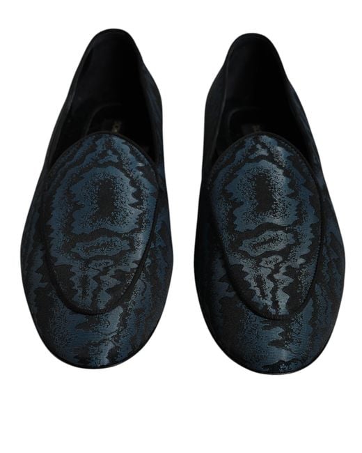 Dolce & Gabbana Black Flats Loafers Dress Shoes for men