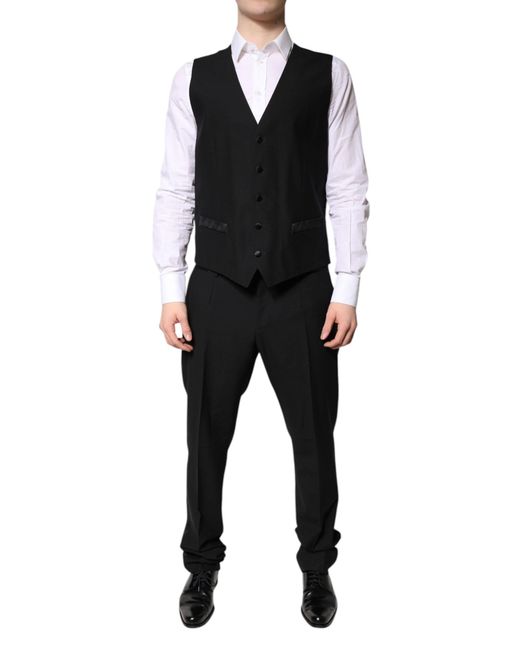 Dolce & Gabbana Black Single Breasted Formal 3 Piece Suit for men