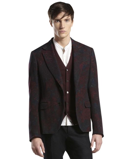 Gucci Black Runway Sketch-Printed Flannel Dandy Jacket (G 50R Us 40R) for men