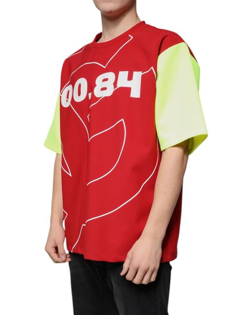 Dolce & Gabbana Red 0084 Graphic Tee Short Sleeve for men