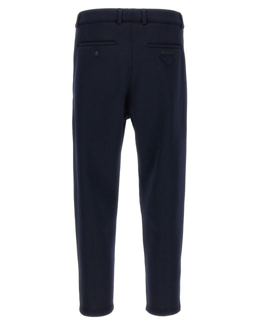 Prada Blue Polyester Casual Pants for men