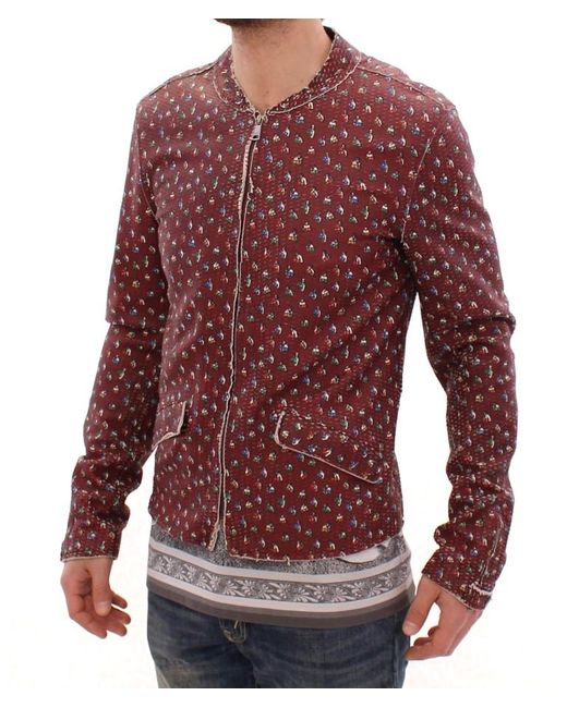 Dolce & Gabbana Red Leather Boxer Print Jacket Coat for men
