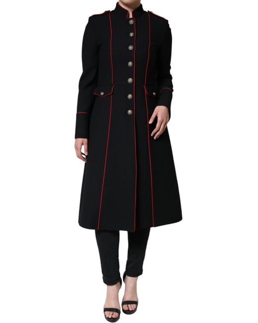 Dolce & Gabbana Black Single Breasted Trench Coat Jacket