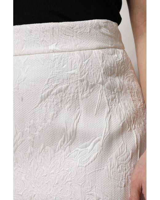 Dolce & Gabbana Gray High Waist Knee Length Pencil Skirt