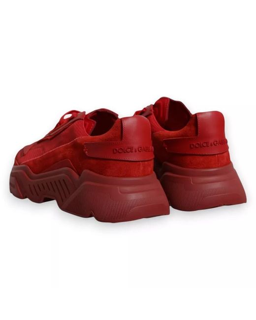 Dolce & Gabbana Red Portofino Sneakers Casual Suede for men