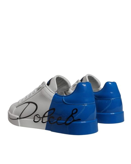 Dolce & Gabbana Gray Leather Logo Low Top Sneakers Shoes And Calf for men