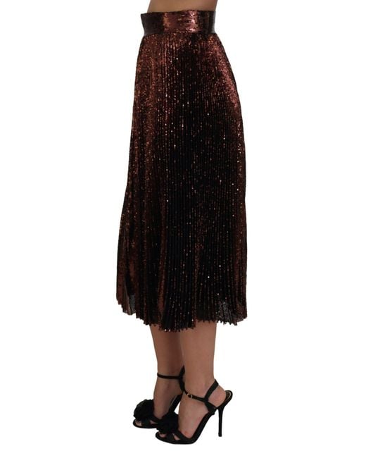 Dolce & Gabbana Black Sequined High Waist A-Line Maxi Skirt