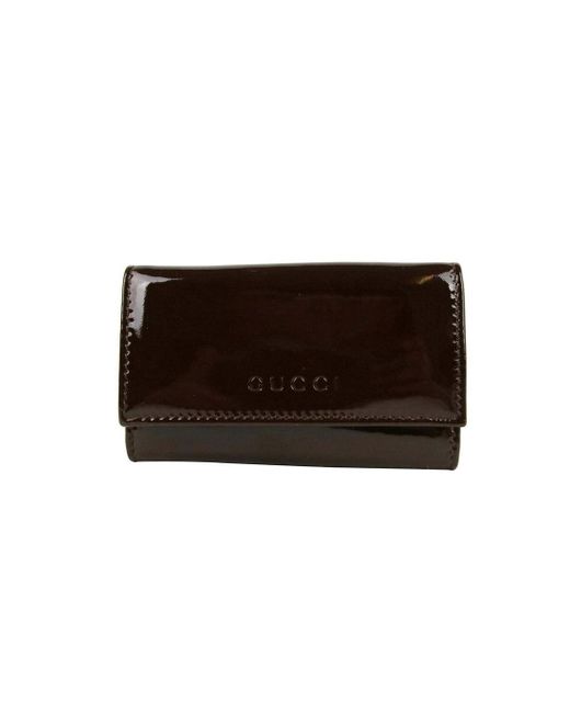 Gucci Dark Patent Leather Key Chain Holder With Box 260989 2167 in