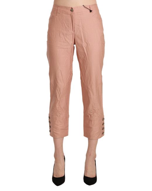Ermanno Scervino Black Cotton High Waist Cropped Trouser Pants