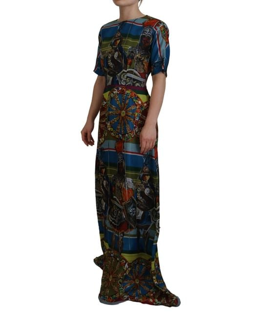 Dolce & Gabbana Black Sicilian Elegance Long Silk Dres