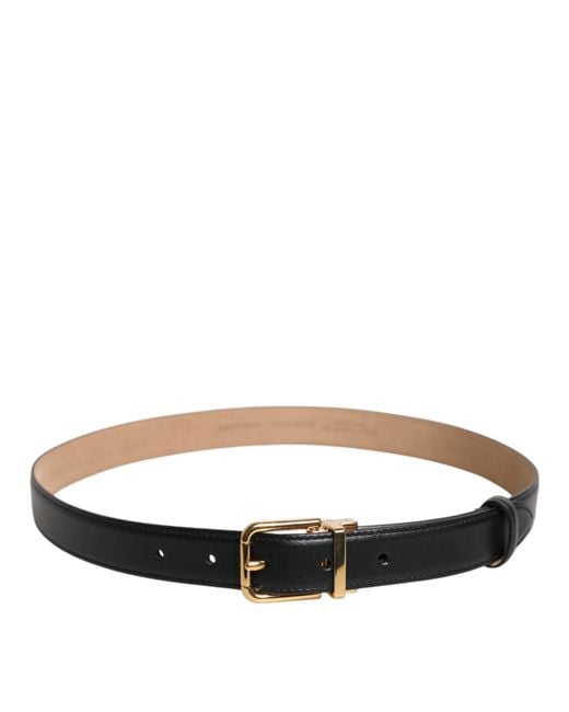 Dolce & Gabbana Black Leather Belt Buckle