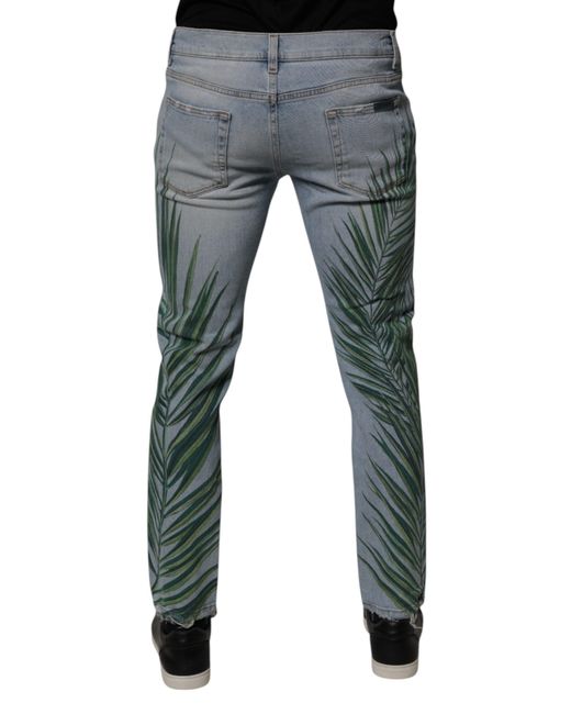 Dolce & Gabbana Gray Light Leaf Cotton Classic Denim Jeans Elastane Clothing for men