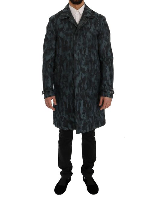 Dolce & Gabbana Black Camouflage Trench for men
