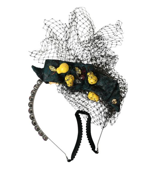 Dolce & Gabbana Lemons Sicily Crystal Net Headband Diadem  display picture 2