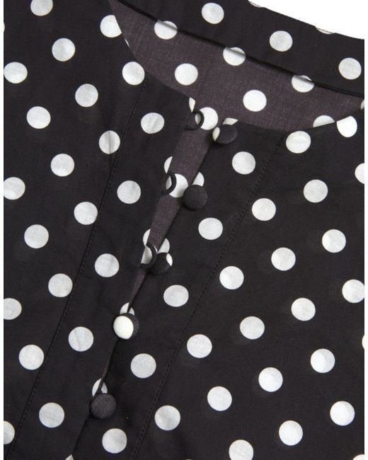 Dolce & Gabbana Black Polka Dot Nylon Shift Mini Dress