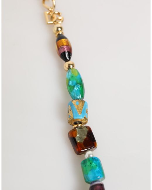 Dolce & Gabbana Multicolor Murano Glass Beads Chain Jewelry Necklace