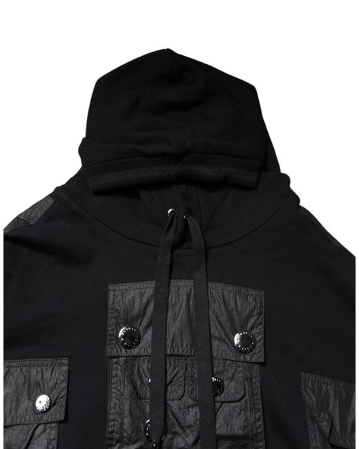 Dolce & Gabbana Black Multipocket Hooded Sweatshirt for men