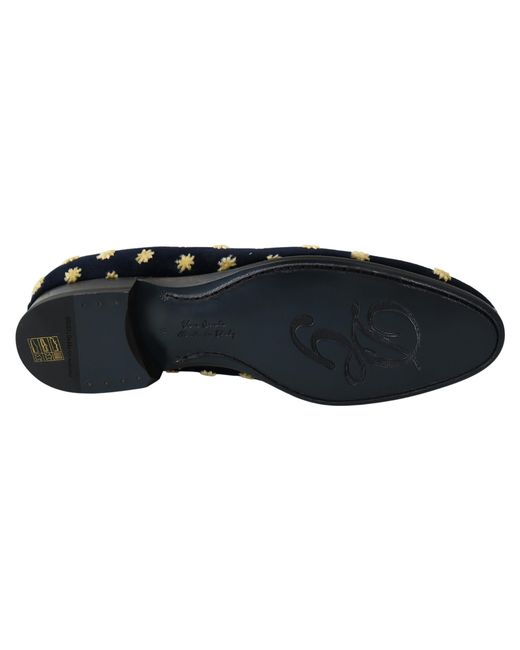 Dolce & Gabbana Elegant Velvet Crown Embroidery Loafers in  display picture 3