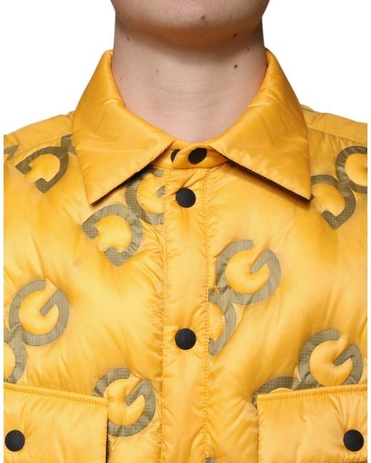 Dolce & Gabbana Metallic Logo Padded Buttoned Blouson Jacket for men