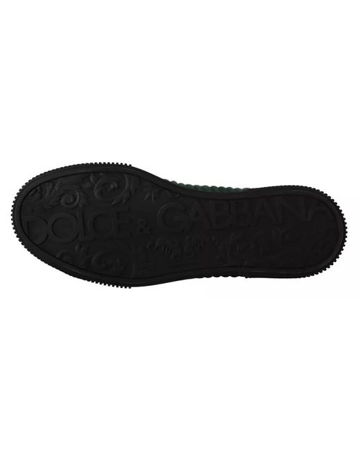 Dolce & Gabbana Black Corduroy High Tops Sneakers Casual Shoes for men