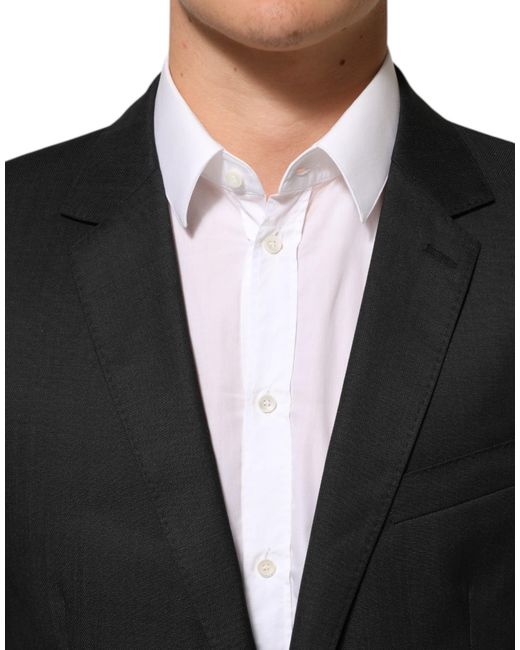 Dolce & Gabbana Black Single Breasted Coat Martini Blazer for men