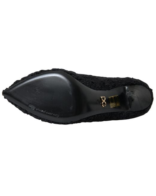 Dolce & Gabbana Black Elegant Virgin Wool Mid Calf Boots