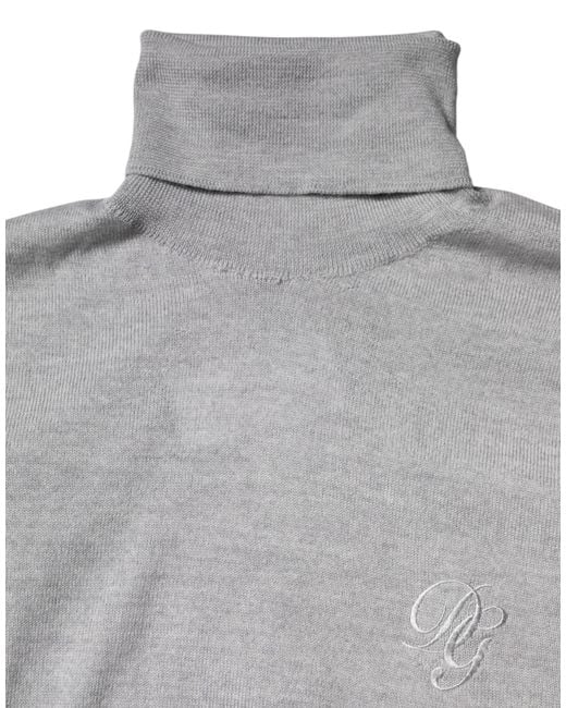 Dolce & Gabbana Gray Wool Knitted Pullover Sweater for men