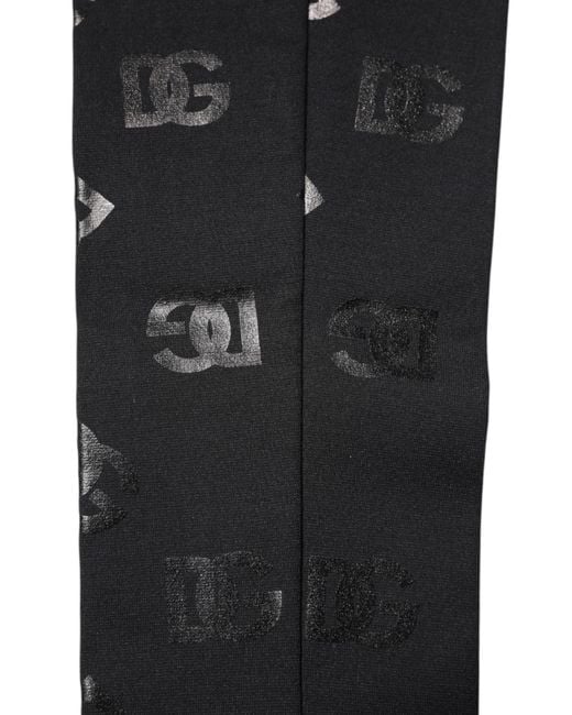 Dolce & Gabbana Black Dg Logo Monogram Wool Stretch Arm Sleeves Virgin Cashmere Accessory