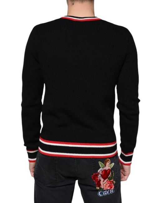 Dolce & Gabbana Black Cashmere Pig Of The Year Pullover Sweater for men