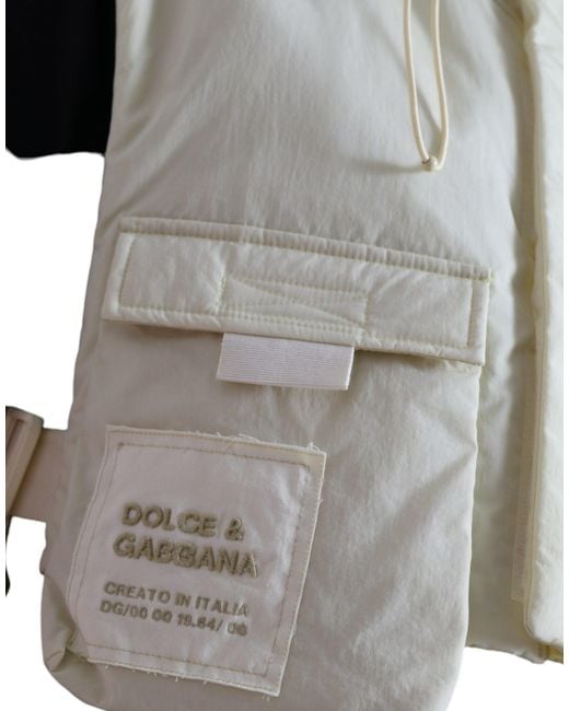 Dolce & Gabbana Yellow Nylon Hooded Sportswear Vest Jacket for men