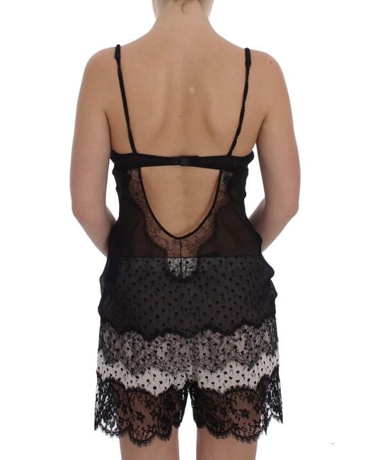 Dolce & Gabbana Black Dolce Gabbana Chemise Lace Detail