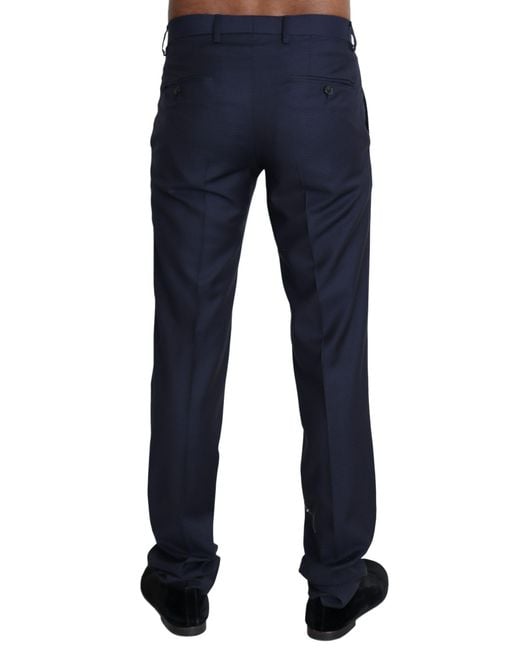 Dolce & Gabbana Blue Dress Formal Trouser Pants for men