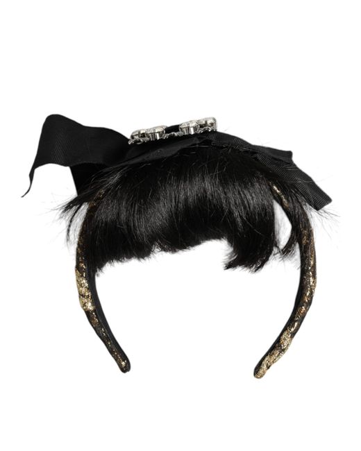Dolce & Gabbana Black Hair Parrucchiera Crystal Headband Diadem