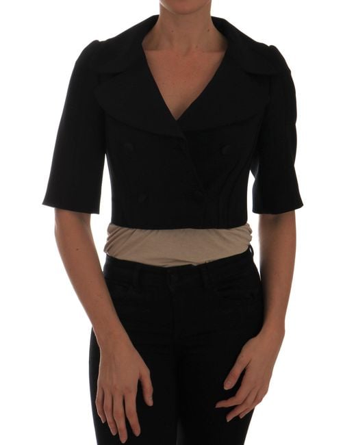 Dolce & Gabbana Black Short Croped Jacket Blazer