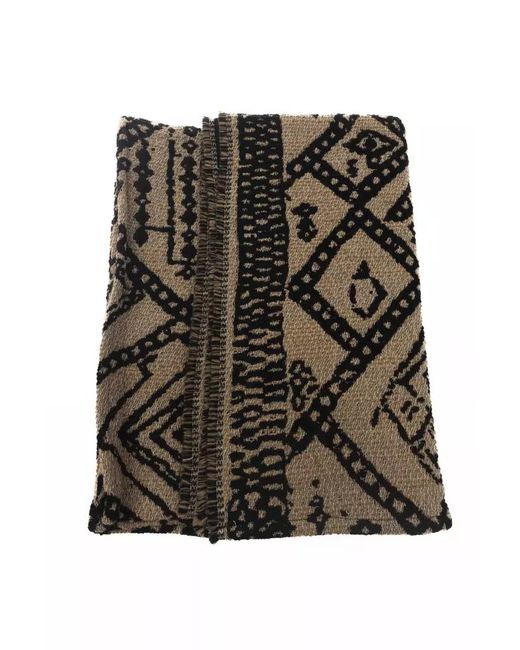 Alpha Studio Black Wool Scarf
