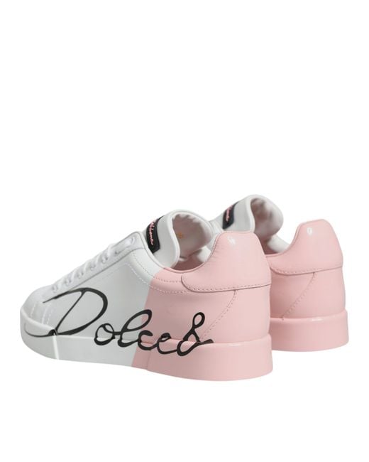 Dolce & Gabbana White Portofino Low Top Sneakers Shoes