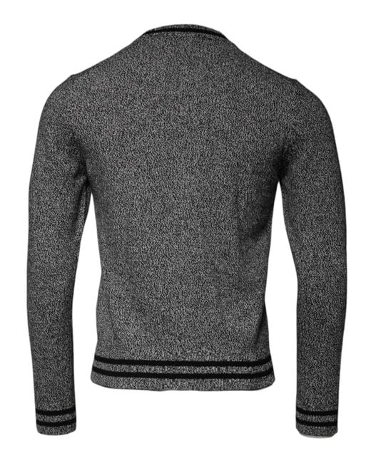Dolce & Gabbana Gray King Crown Print Sweater for men