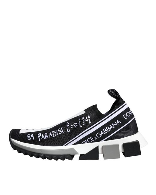 Dolce & Gabbana Multicolor Black White Sorrento Low Top Sneakers Shoes