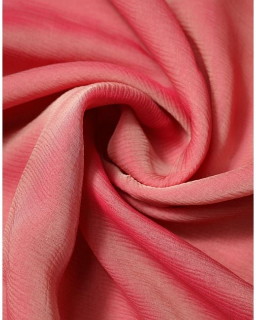 Dolce & Gabbana Pink Silk Rectangle Wrap Shawl Scarf