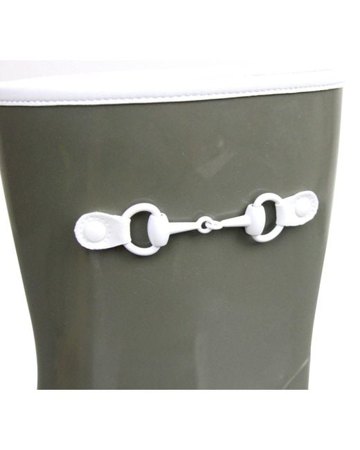 Gucci Green Kids Children's Rubber Rain Boot W/Horsebit