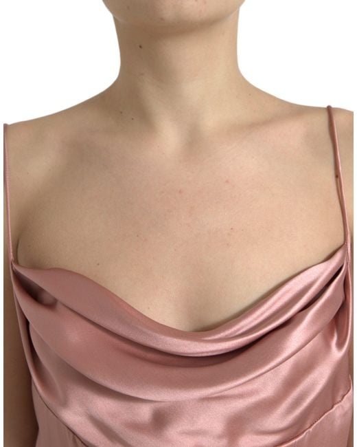 Dolce & Gabbana Red Silk Spaghetti Straps Long Gown Dress