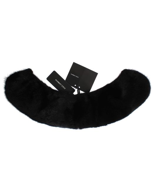 Dolce & Gabbana Black Mink Fur Shoulder Collar Scarf
