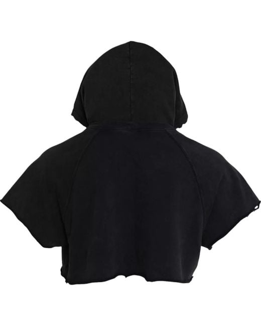 Dolce & Gabbana Black Cotton Hooded Short Sleeves Cropped T-Shirt for men