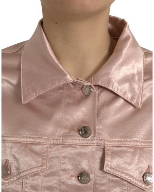Dolce & Gabbana Gray Elegant Cropped Denim Jacket